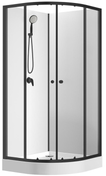 Душевая кабина Loranto NEO 90x90x(190+15) с низким поддоном 15см, прозрачное закаленное стекло 5 мм, профиль черный-матовый (CS-21800) фото Душевая кабина Loranto NEO 90x90x(190+15) с низким поддоном 15см, прозрачное закаленное стекло 5 мм, профиль черный-матовый (CS-21800) купить