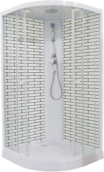 Душевая кабина ODA, BST5020 белый кирпич, 90*90*215, прозрачное стекло, низкий поддон купить