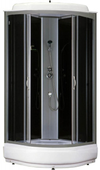Душевая кабина Loranto CS-6690-25 G 90х90х215 прозрчное стекло 4мм, поддон 25 см, черная купить
