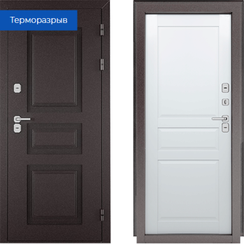 Дверь входная Промет Винтер Артик, Антик медный (метал)/ Арктик (царга) купить