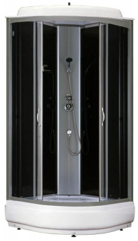 Душевая кабина Loranto CS-6610-25 G 100х100х215 прозрачное стекло 4мм, поддон 25 см, черная купить