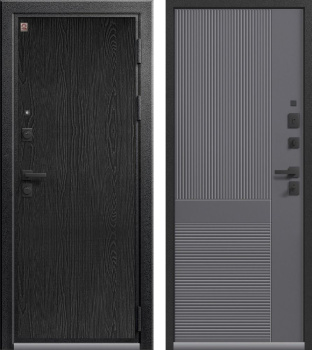 Дверь Центурион LUX-8 Серый муар+МДФ Распил графит-Кашемир графит купить