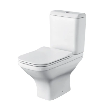 Унитаз-компакт Santek Лайн с горизонтальным выпуском, стандарт- 2 реж., дюропласт, безободковый, микролифт, тонкое 1WH501573 купить