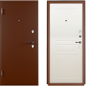 Дверь входная Промет Титан Рационалист, Антик медь (метал)/ Ясень белоснежный (МДФ) купить