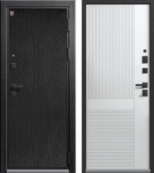 Дверь Центурион LUX-8 Серый муар+МДФ Распил графит-Кашемир белый купить