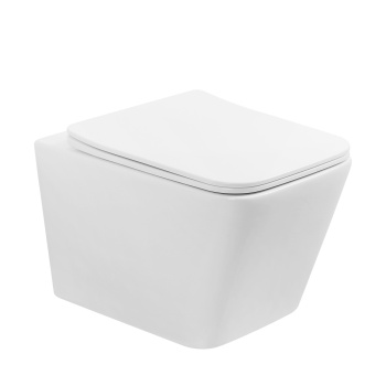 Унитаз ABBER Rechteck AC1201T подвесной белый, безободковый, смыв торнадо купить