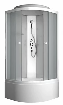 Душевая кабина ODA BST-85 white 85х85 стенки белое стекло, переднее стекло матовое, высокий поддон купить