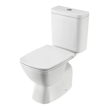 Унитаз-компакт Santek Нео с горизонтальным выпуском, стандарт- 2 реж., дюропласт, безободковый, микролифт, тонкое 1WH302418 купить