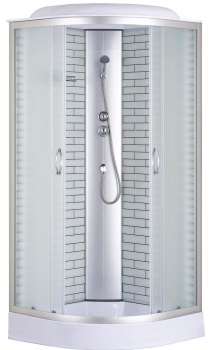 Душевая кабина Loranto Sunway 900х900х2150 поддон 13см, белый кирпичный узор, матовое стекло 4мм, профиль хром (CS669013FW90) фото Душевая кабина Loranto Sunway 900х900х2150 поддон 13см, белый кирпичный узор, матовое стекло 4мм, профиль хром (CS669013FW90) купить