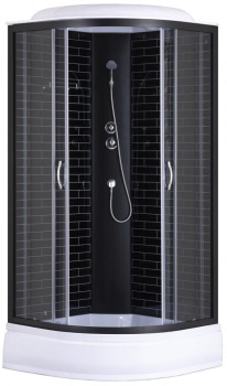 Душевая кабина Loranto Sunway 90х90х215 поддон 25 см черный кирпичный узор, серое стекло 4мм профиль черный (CS-6690-25GB 90) фото Душевая кабина Loranto Sunway 90х90х215 поддон 25 см черный кирпичный узор, серое стекло 4мм профиль черный (CS-6690-25GB 90) купить