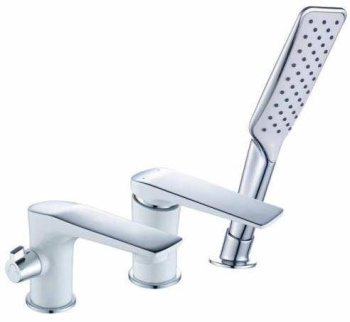 Смеситель Lemark Allegro на борт ванны LM5945CW, хром/белый купить