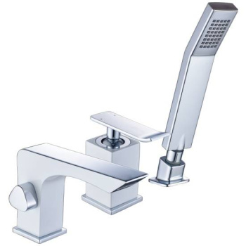 Смеситель Lemark Contest на борт ванны LM5845CW, хром/белый фото Смеситель Lemark Contest на борт ванны LM5845CW, хром/белый купить